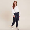 Pantalon léger taille standard 7/8ème bleu marine femme