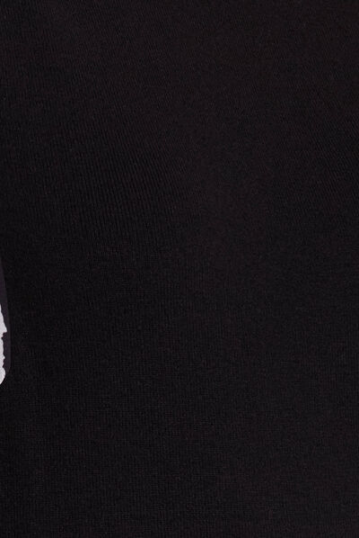 Robe pull moulante noir femme