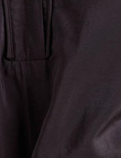 Robe &eacute;vas&eacute;e 3/4 sans manches ceinture noir femme