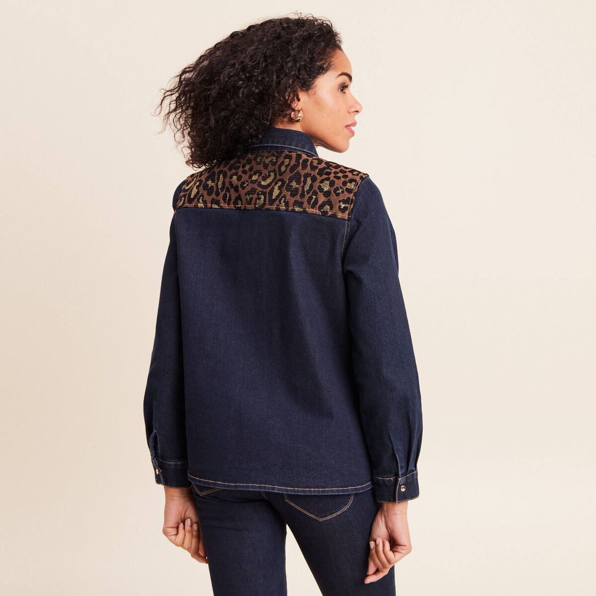 Chemise en jean manches longues denim brut femme
