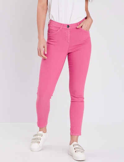 Pantalon léger taille standard 7/8ème rose fushia femme