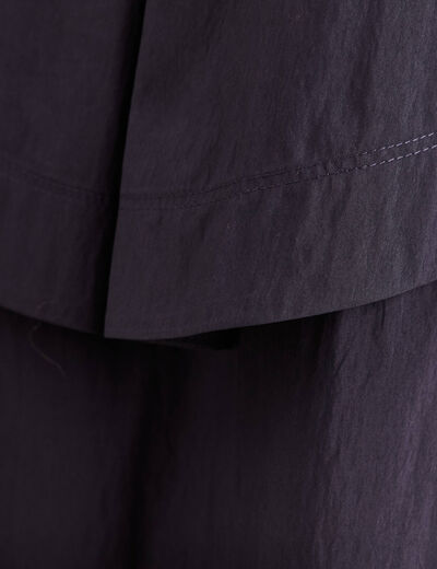 Parka cintr&eacute;e longue doubl&eacute;e bleu fonc&eacute; femme
