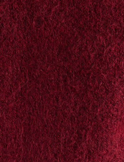 Gilet droit mi-long col v bordeaux femme
