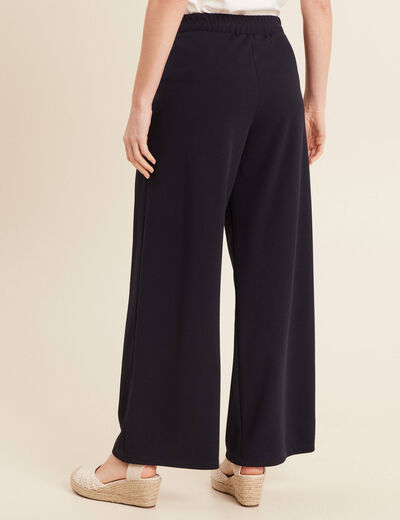 Jeans ajusté taille basculée bleu foncé femme
