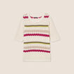 Pull dentelle col bateau multicolore femme