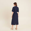 Robe évasée col chemise bleu marine femme