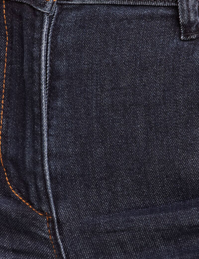 Jean coupe droite taille haute denim brut femme