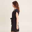 Robe droite col en V noir femme