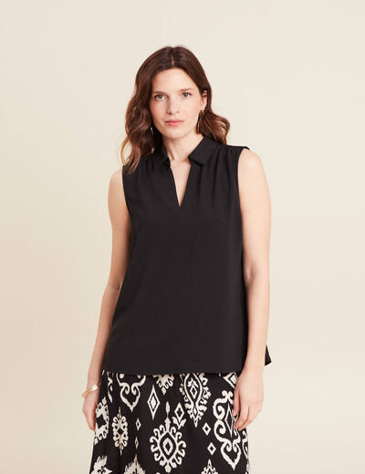 Blouse sans manches noir femme