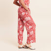 Pantalon coupe large 7/8&egrave;me taille haute orange femme