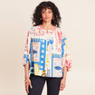 Chemise ample courte manches 3/4 multicolore femme