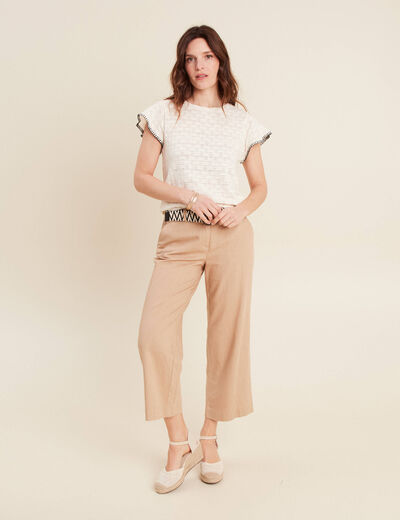 T-shirt manches courtes ecru femme