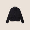 Veste courte droite manches longues noir femme