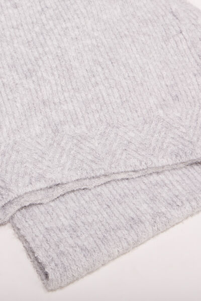 Lot bonnet et écharpe gris clair femme
