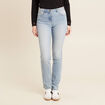 Jean ajusté taille standard long denim baby bleu femme