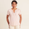 T-shirt manches courtes rose poudrée femme