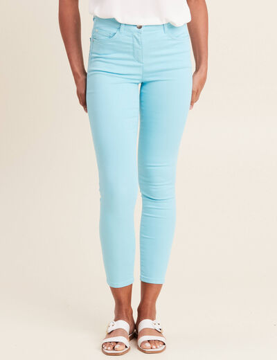 Pantalon léger taille standard 7/8ème bleu femme