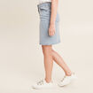 Jupe droite denim double stone femme