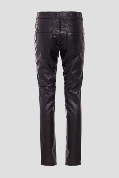 Pantalon ajusté noir femme
