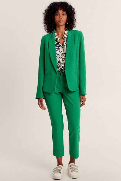 Pantalon chino flou 7/8ème vert femme