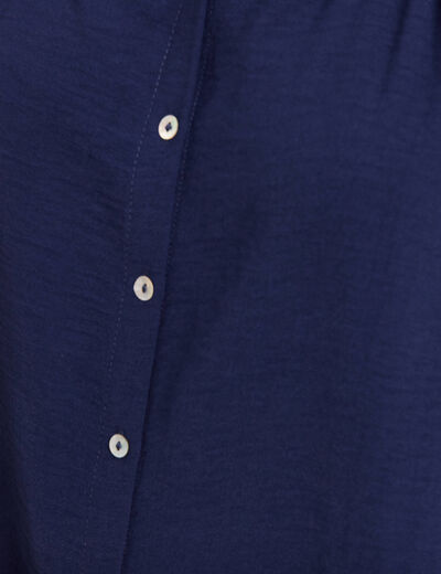 Chemise manches longues bleu marine femme
