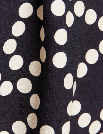 Robe longue évasée ceinturée noir femme