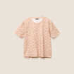 T-shirt droit col rond manches courtes marron femme