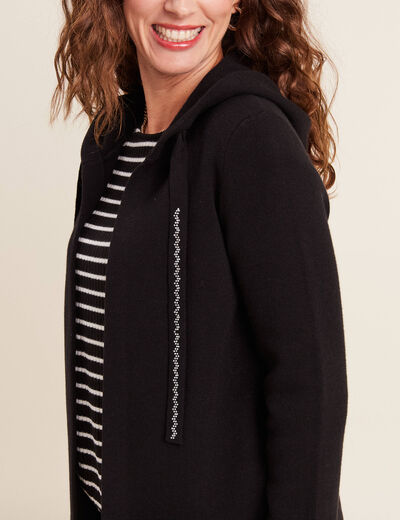 Veste à capuche noir femme