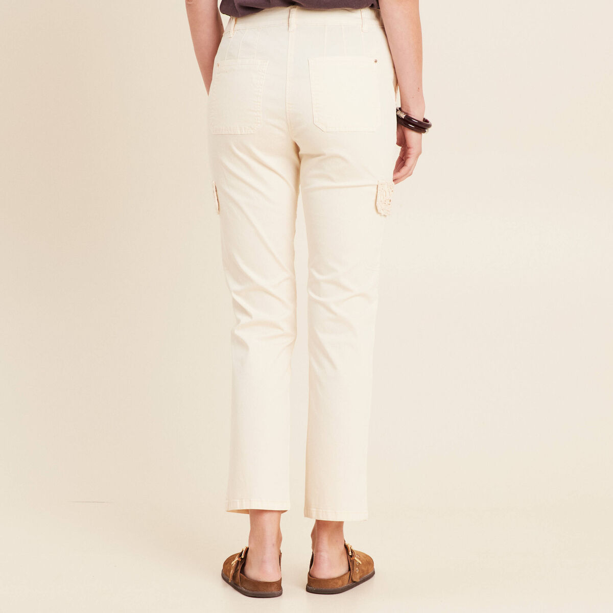 Pantalon jogpant 7/8ème ecru femme