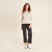 Pull manches 3/4 ajouré ecru femme