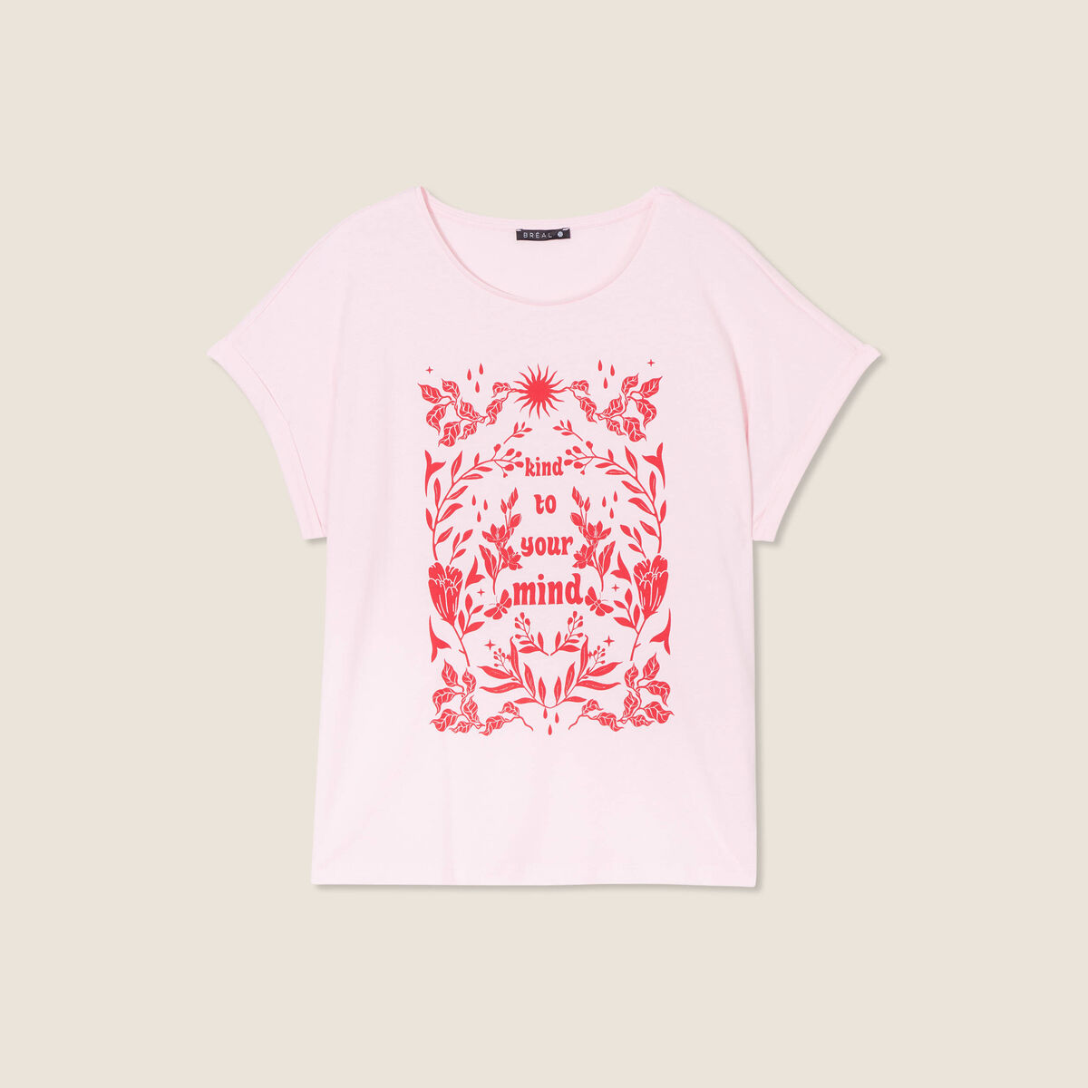 T-shirt manches courtes rose femme
