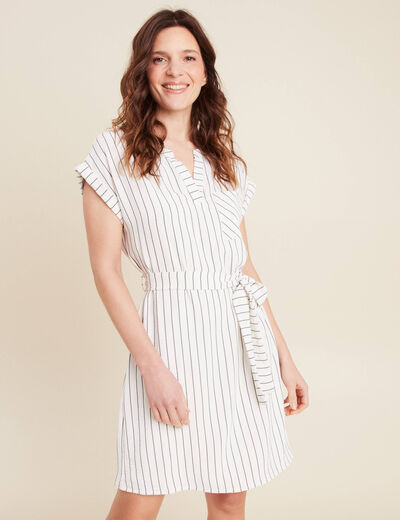 Robe droite courte doublée gris foncé femme