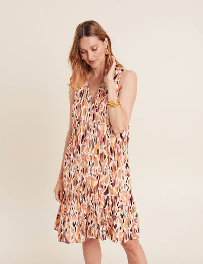 Robe évasée sans manches blanc femme