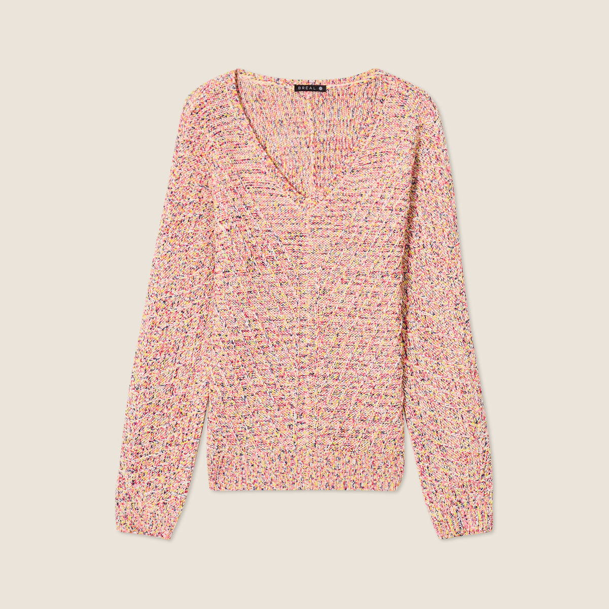 Pull manches longues rose fushia femme