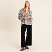 Chemise droite fluide manches longues blanc femme