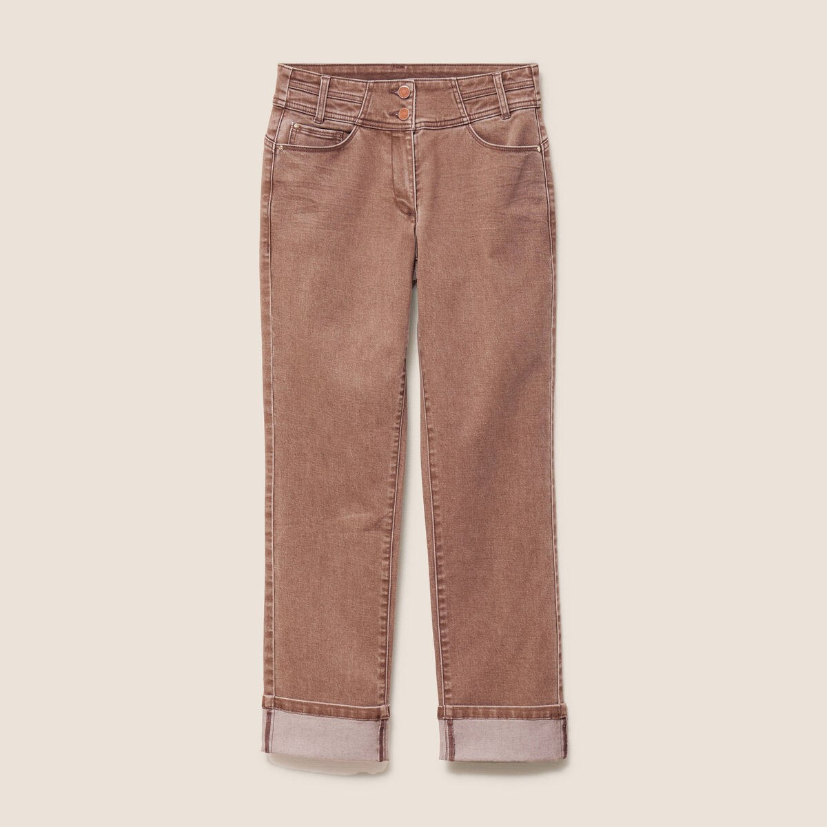 Jean standard marron clair femme