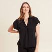 Blouse manches courtes noir femme