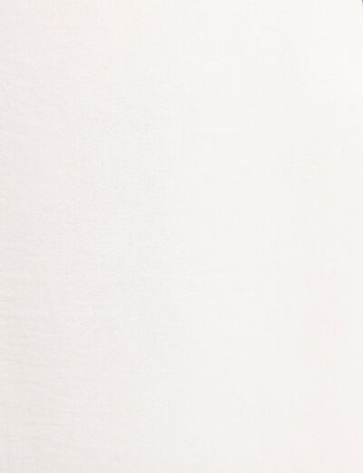 Blouse col v manches 3/4 fluide ecru femme