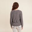 Pull col v manches longues &agrave; sequins gris fonc&eacute; femme