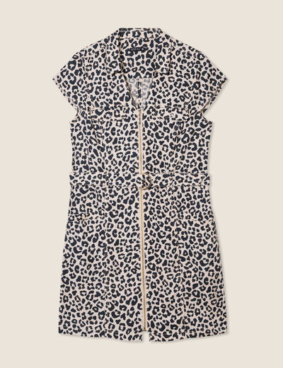 Robe droite zippée sable femme