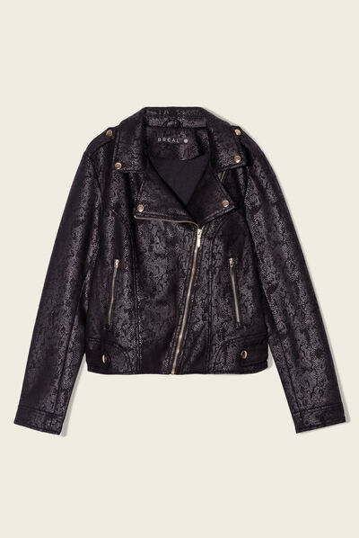 Veste perfecto suédine noir femme