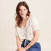 T-shirt manches courtes ecru femme