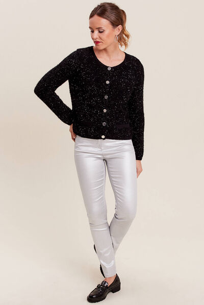 Gilet manches longues noir femme