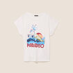 T-shirt col rond manches courtes ecru femme