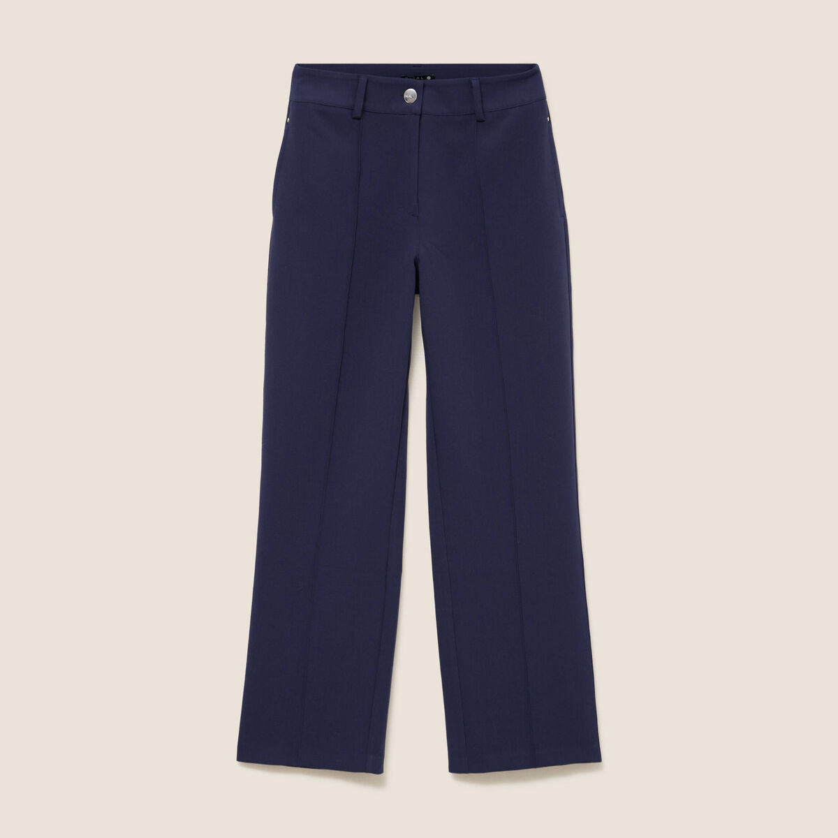 Pantalon coupe large bleu marine femme