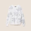 Pull col rond manches longues couleur argent femme