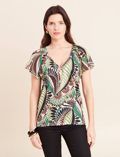 T-shirt manches courtes vert femme