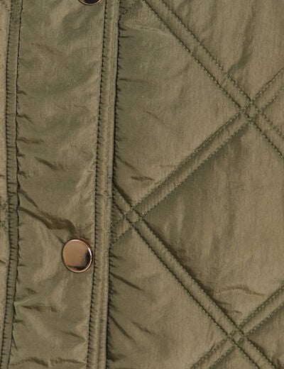 Doudoune doubl&eacute;e avec capuche vert kaki femme