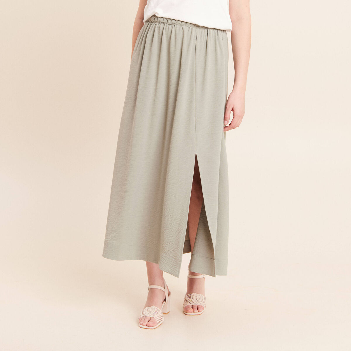 Jupe avec tresse vert clair femme