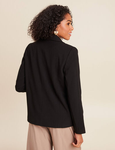 Veste tailleur cintr&eacute;e noir femme